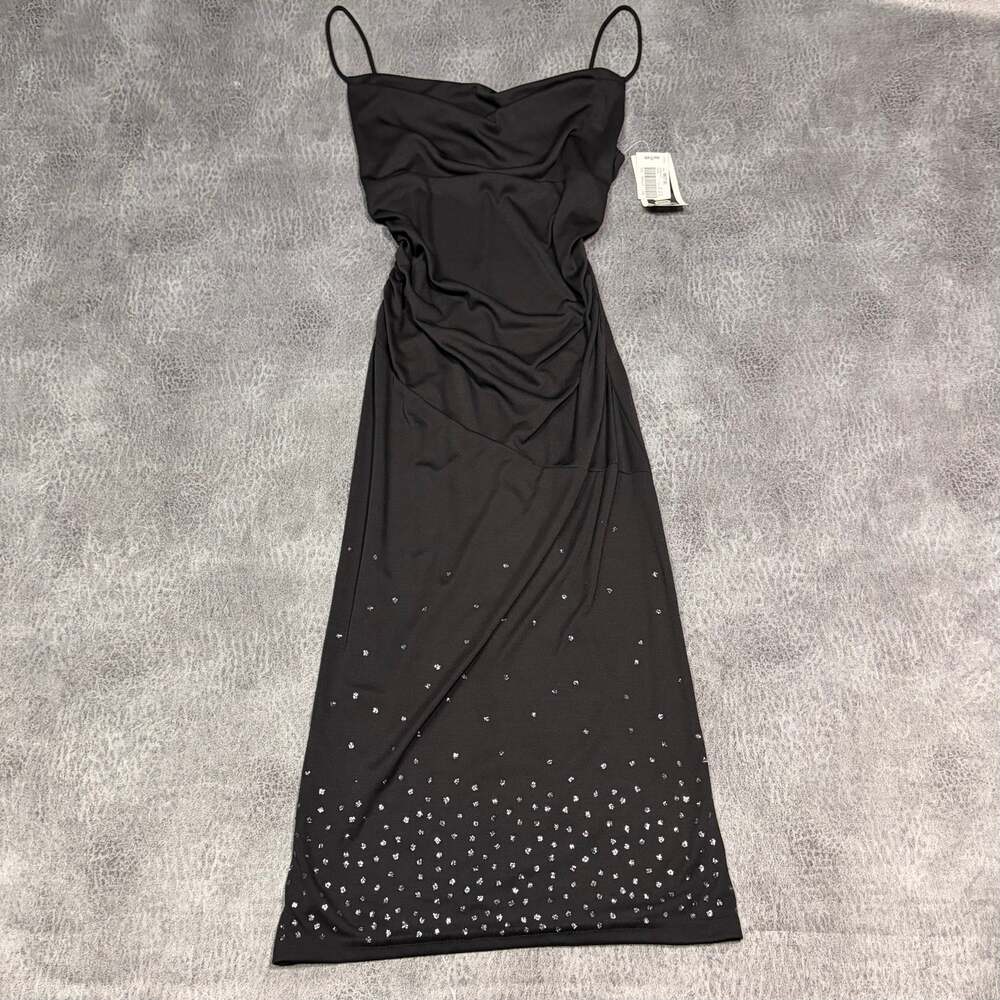 NWT Vintage Black Glimmer Cowl Dress